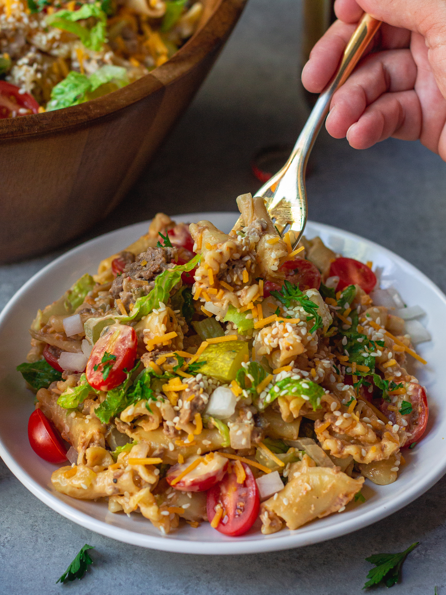 Big Mac Pasta Salad