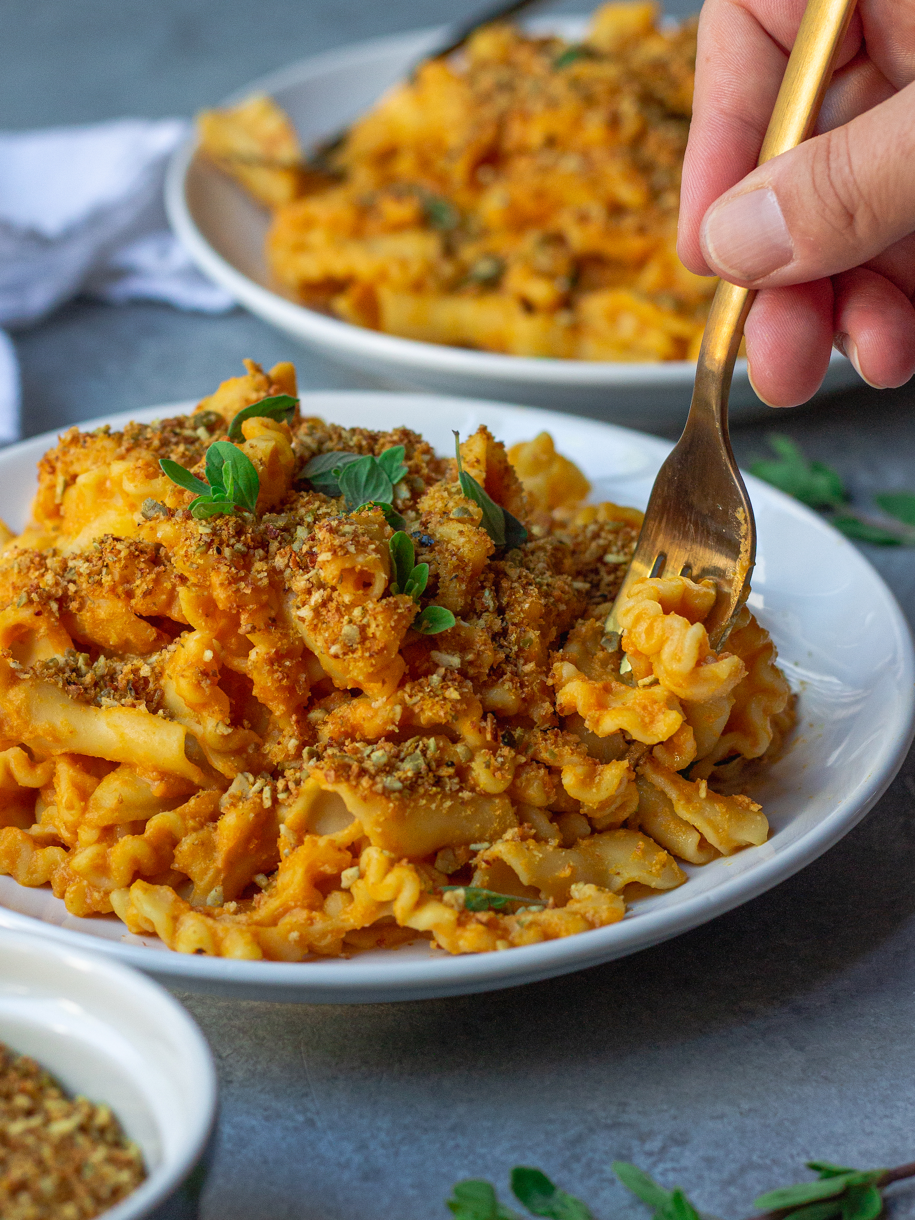 vegan pumpkin miso pasta