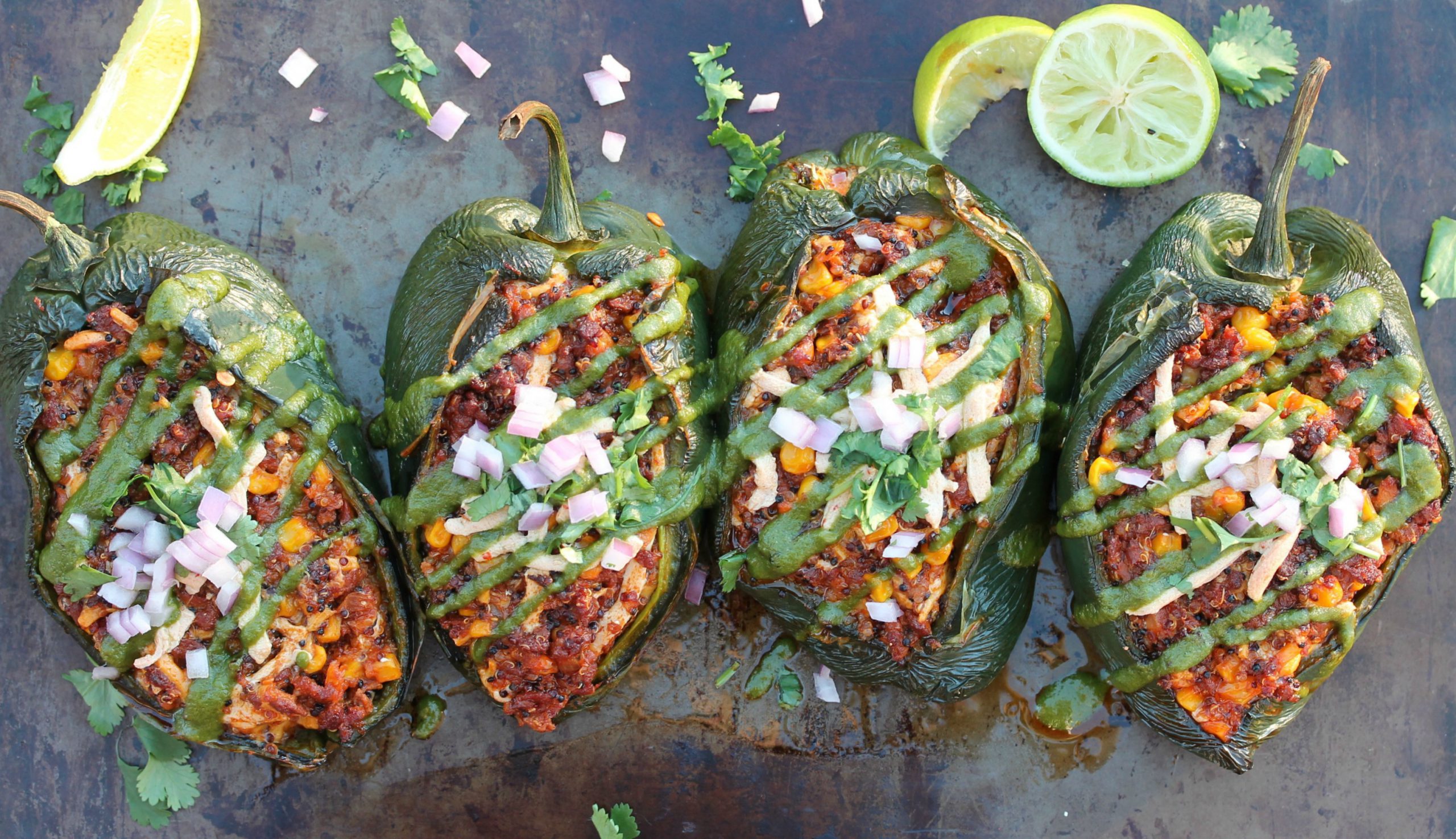 Vegan Stuffed Pasilla Peppers with Habanero Pesto Eat Figs, Not Pigs