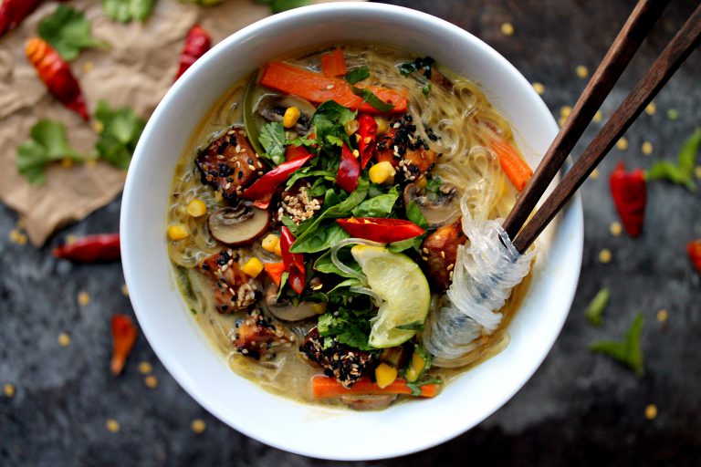 Thai Noodle Soup with Sesame Crusted Tofu [Vegan + Gluten Free] - Eat ...