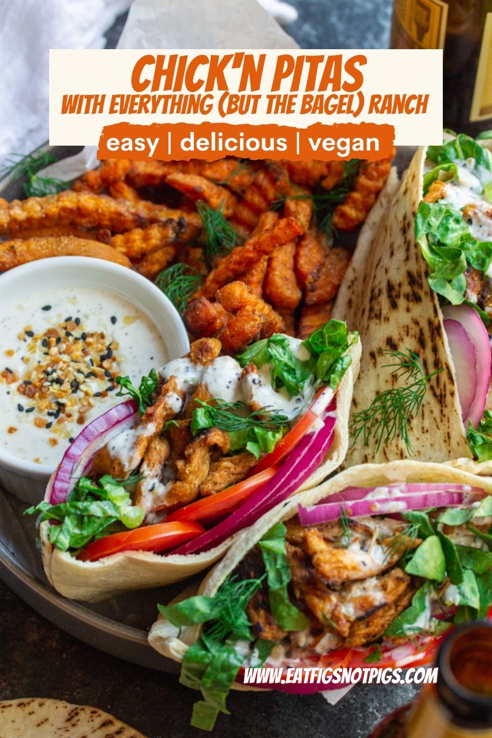 Vegan Chicken Pita pin