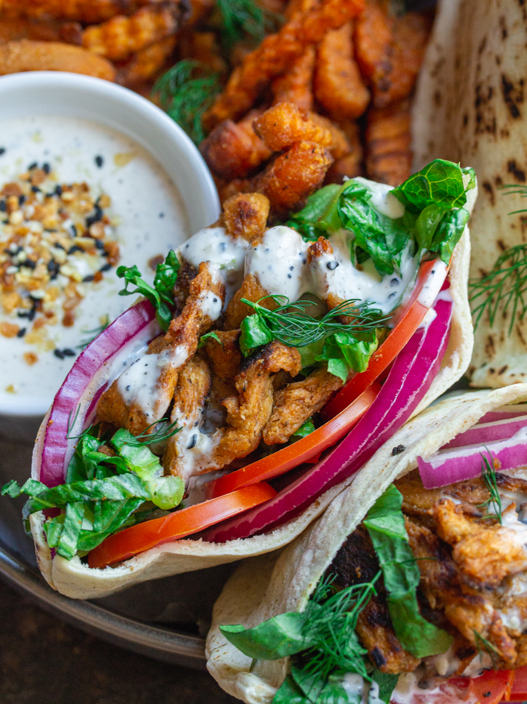 vegan chicken pita