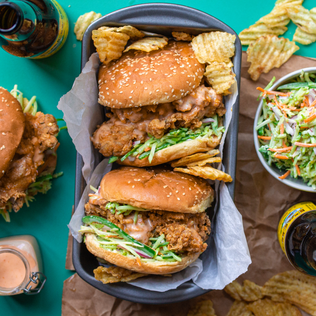Crispy Bang Bang Shroom Sandwiches