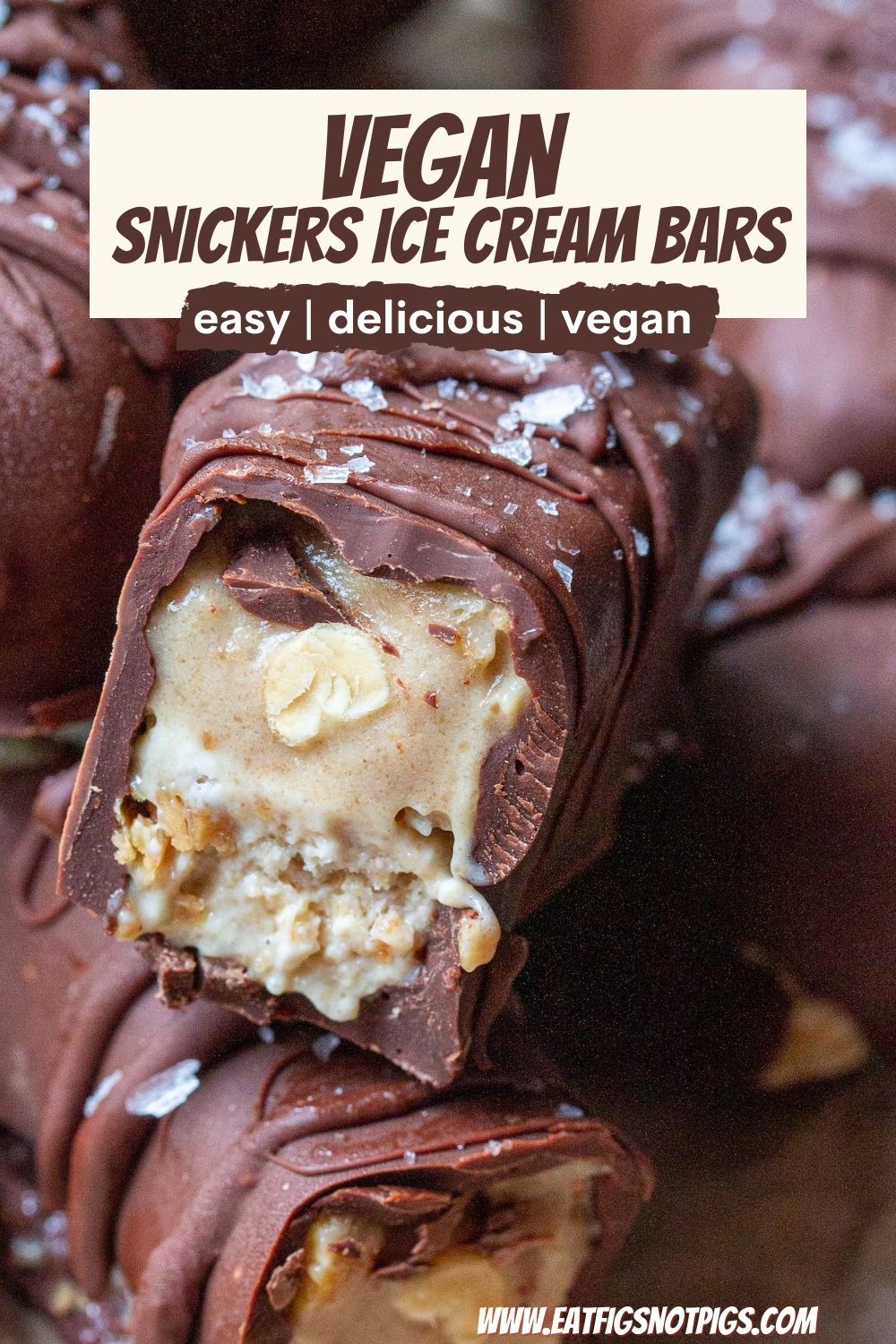 Vegan Snickers Ice Cream Bars