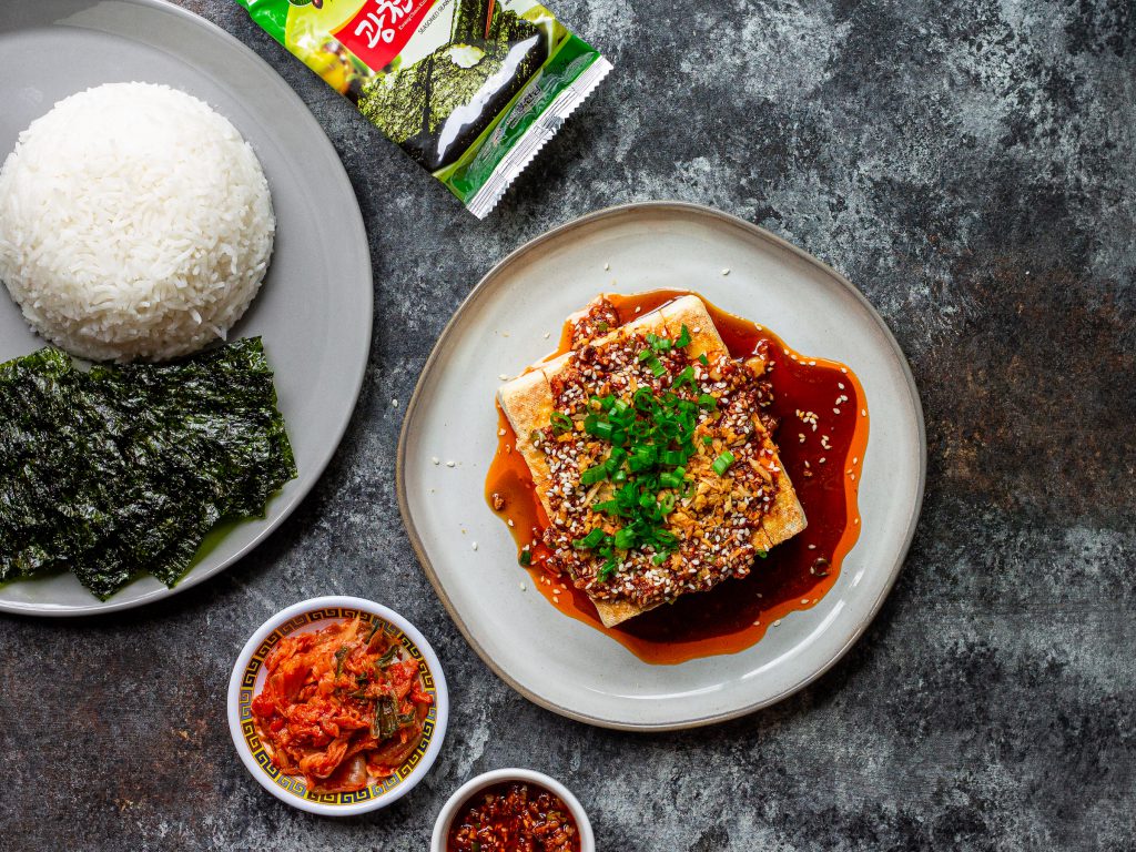 Pan Seared Tofu with Chili Oil