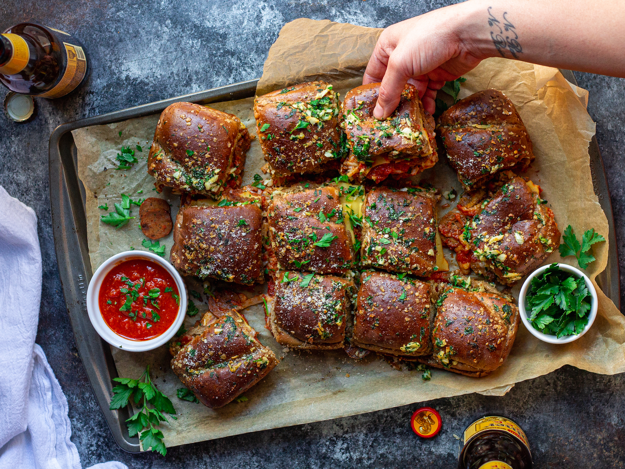 Pull Apart Pizza Sliders