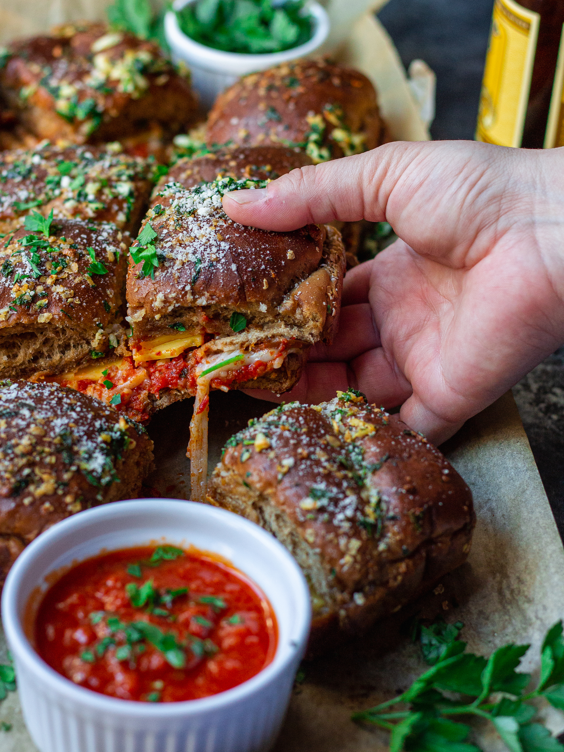 Vegan Pull Apart Pizza Sliders