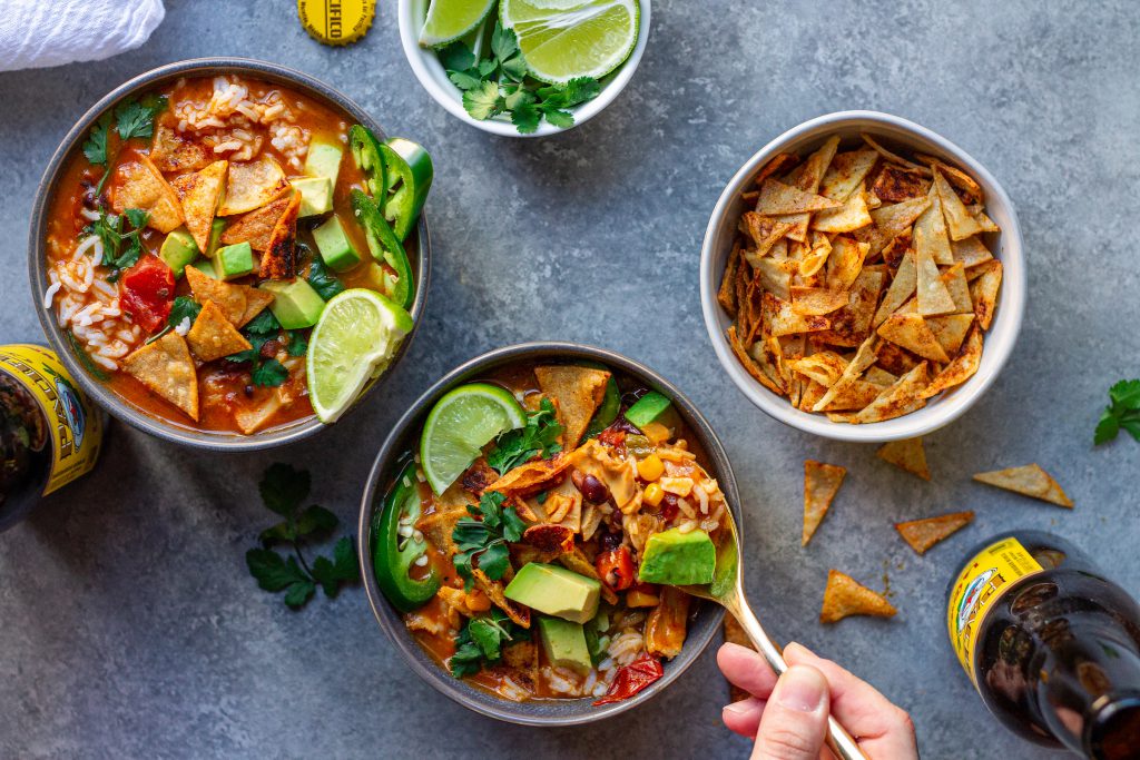 Cheesy Chipotle Chick'n & Rice Soup