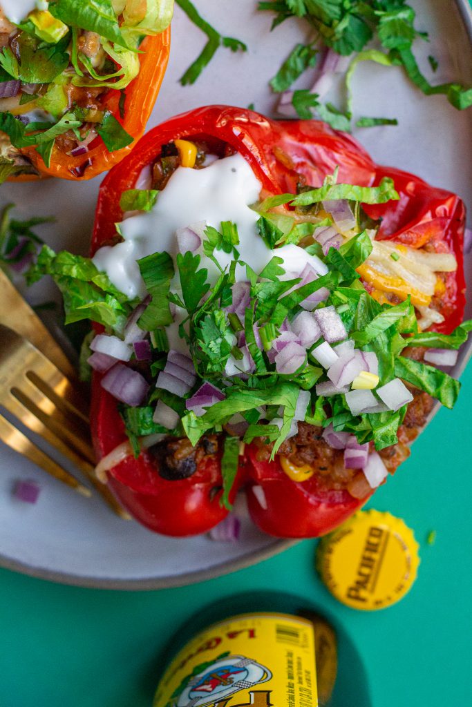 vegan taco stuffed peppers