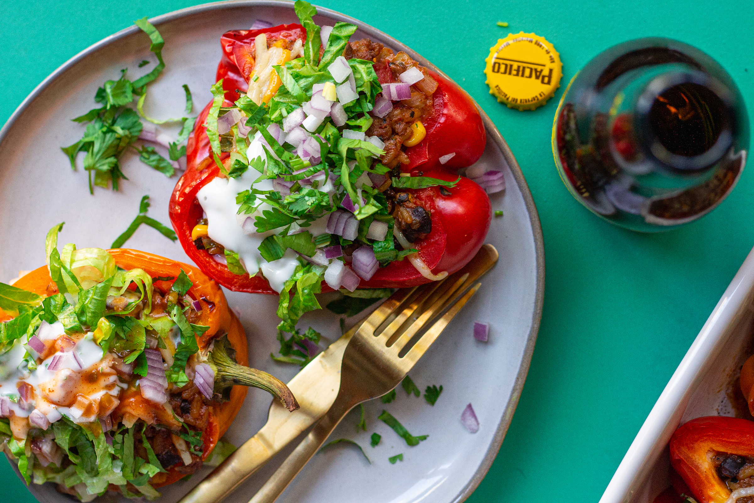 vegan taco stuffed peppers