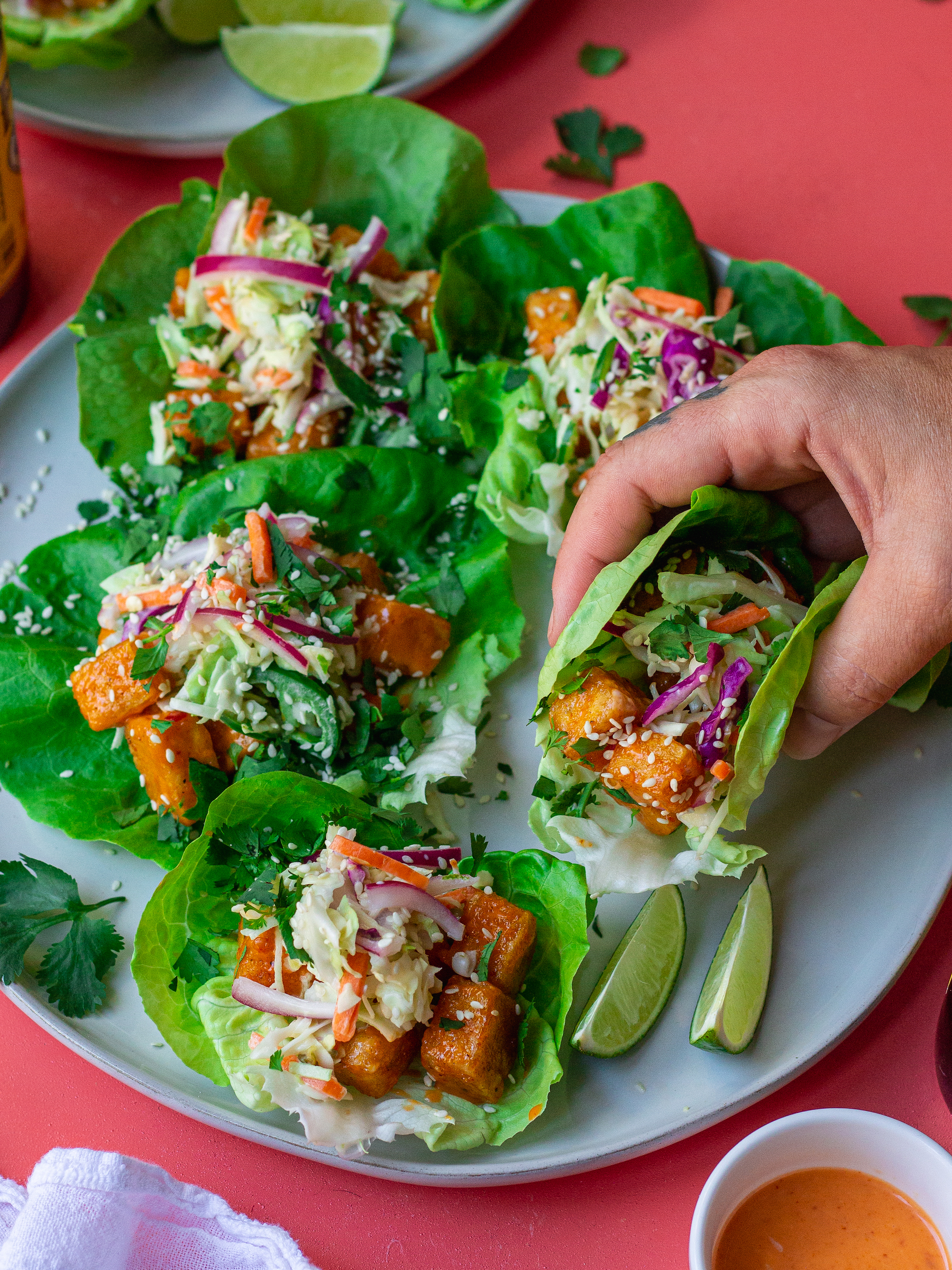 Vegan Bang Bang Lettuce Wraps