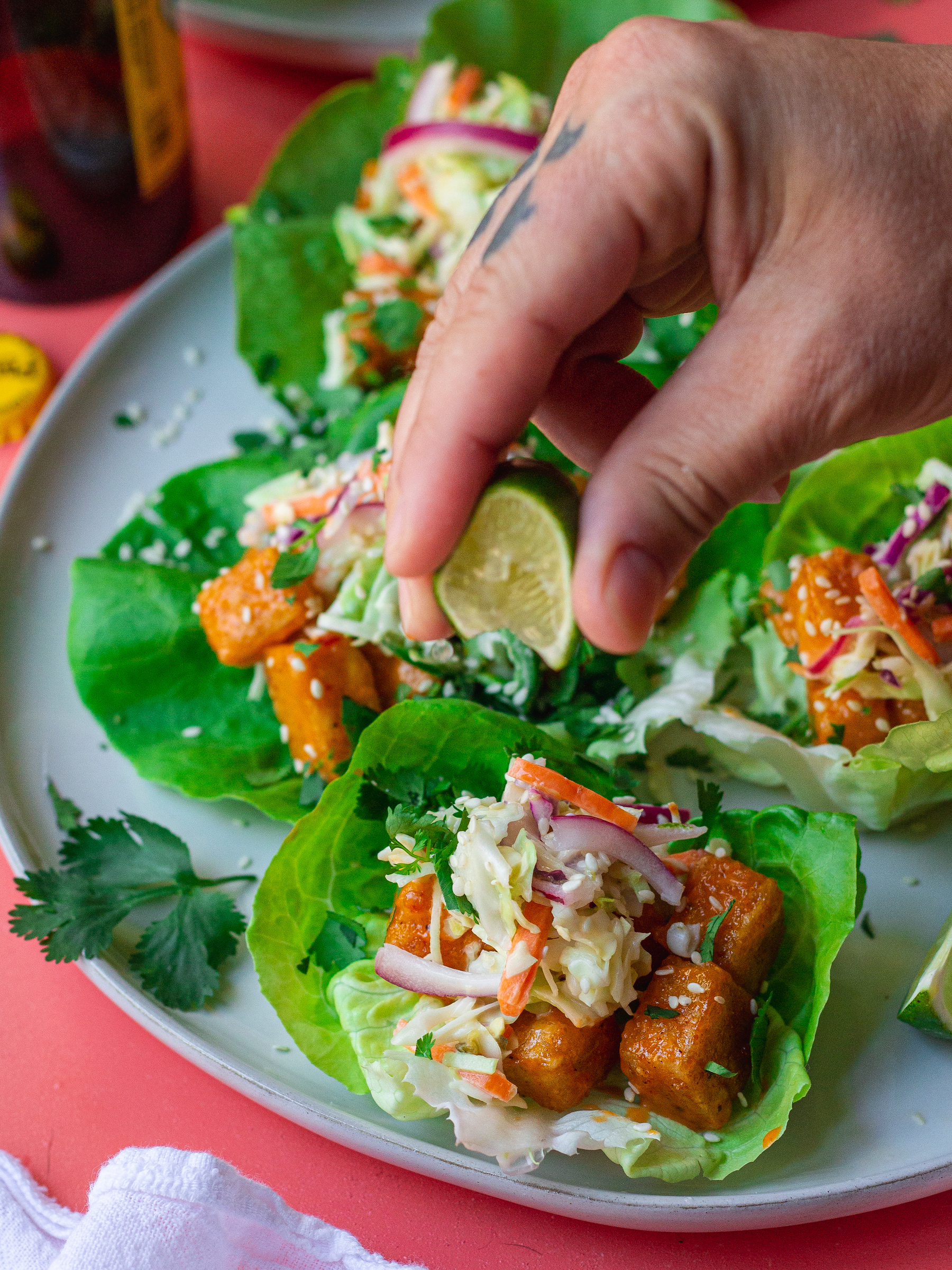 Vegan Bang Bang Lettuce Wraps