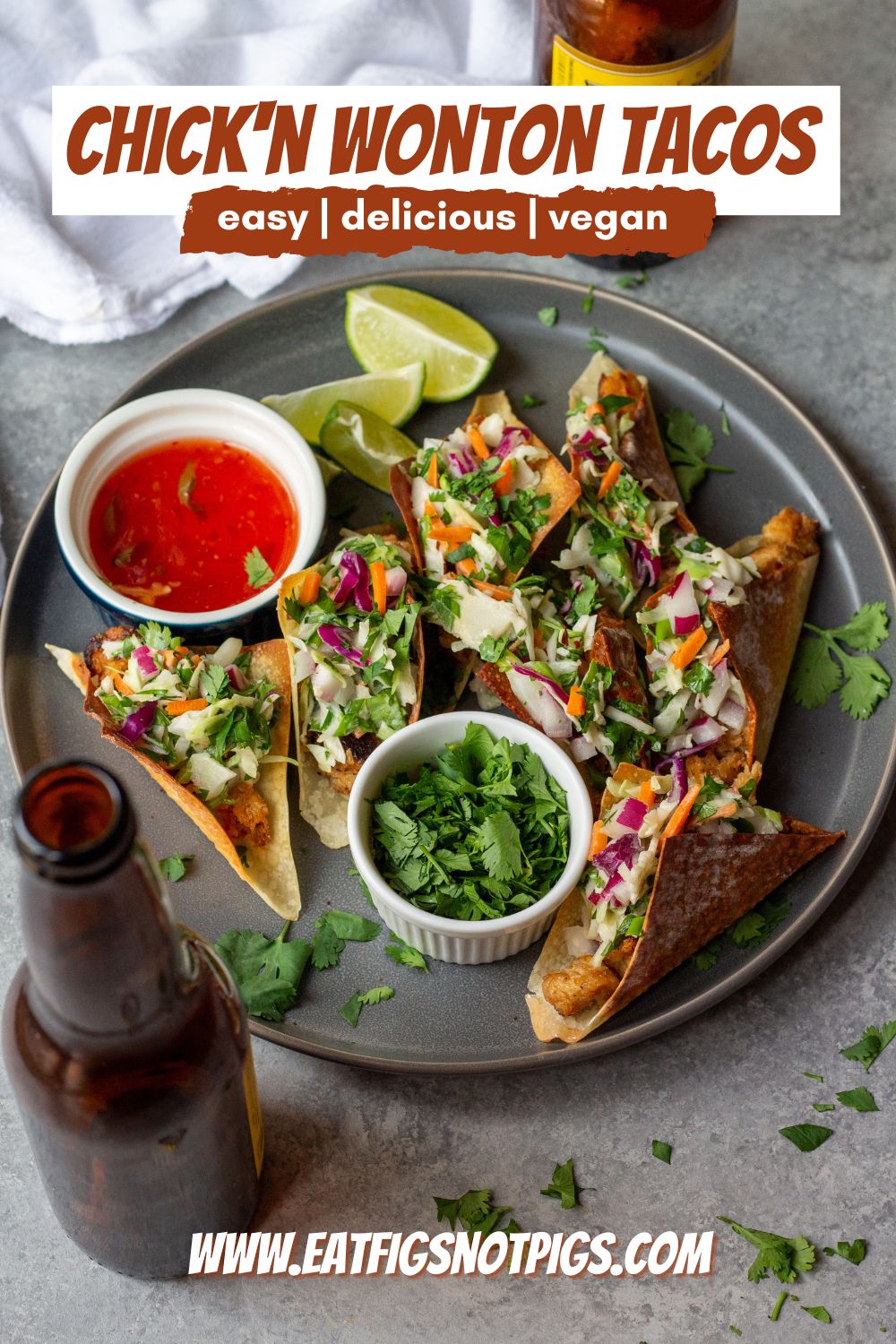 Vegan Chicken Wonton Tacos
