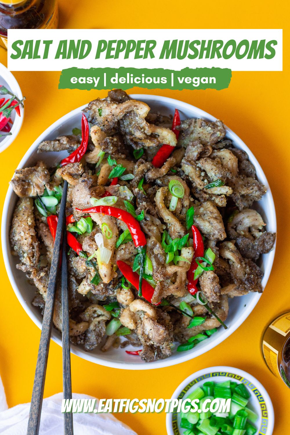 Vegan Salt and Pepper Mushrooms Pin