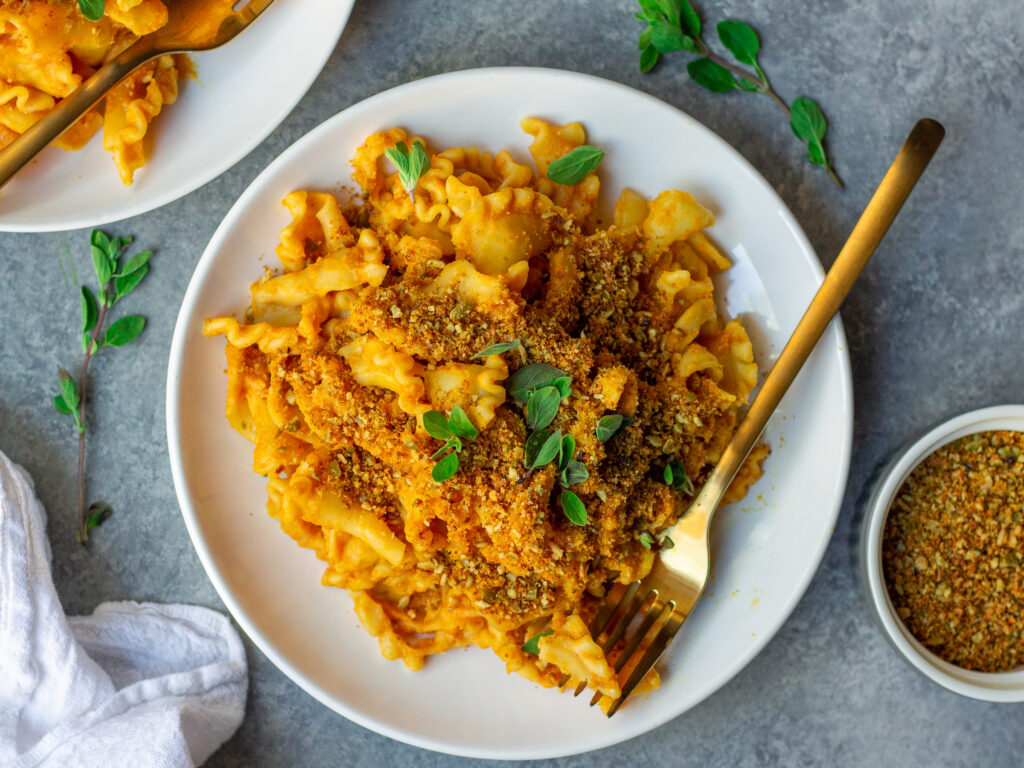 vegan pumpkin miso pasta