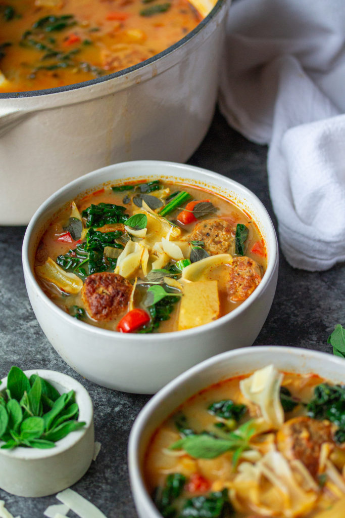 image of Smoky Sausage, Potato, and White Bean Soup