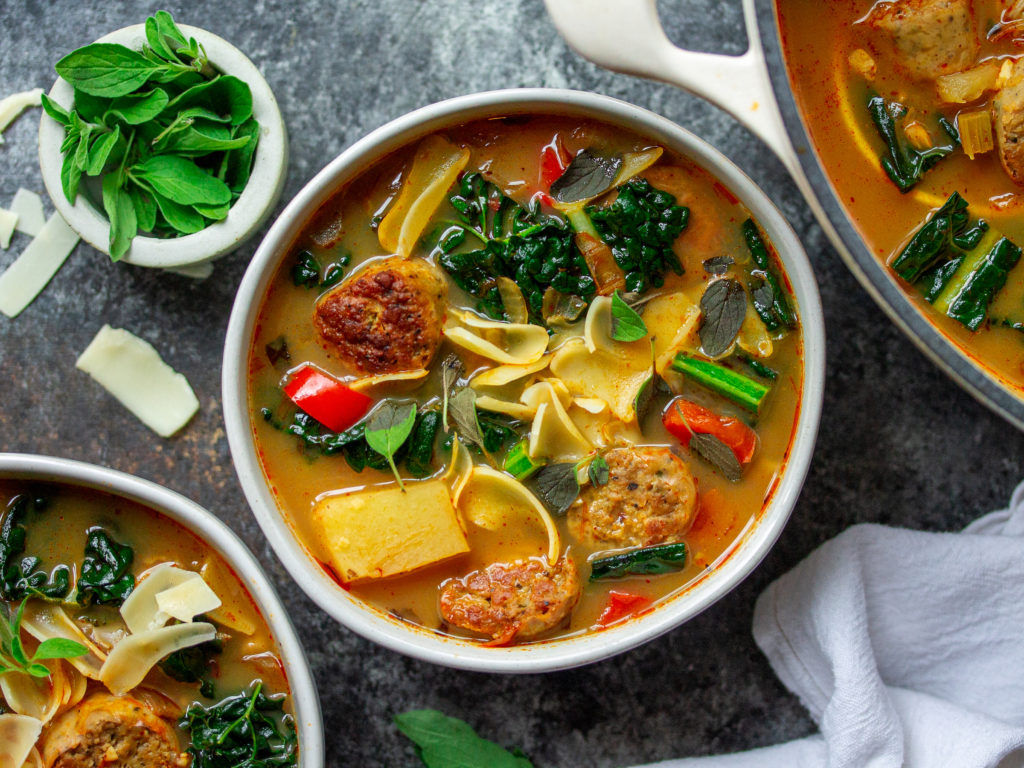 image of Smoky Sausage, Potato, and White Bean Soup