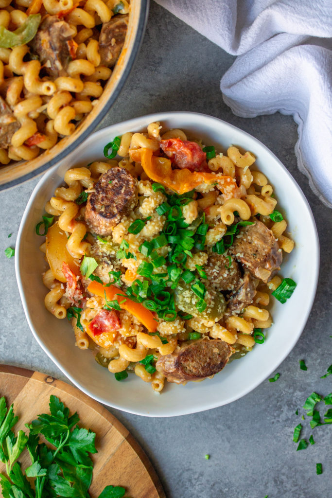 A photo of Cajun-inspired pasta recipe