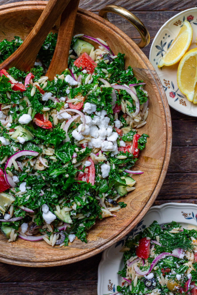 Mediterranean-Inspired Orzo Salad with Fresh Herbs and Vegan Feta