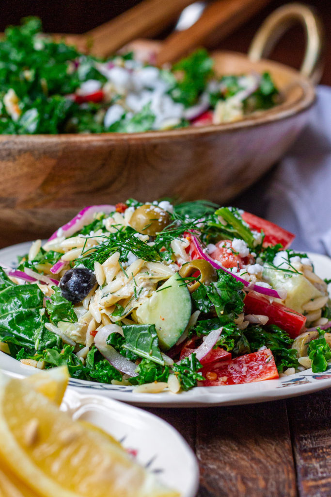 Mediterranean-Inspired Orzo Salad with Fresh Herbs and Vegan Feta