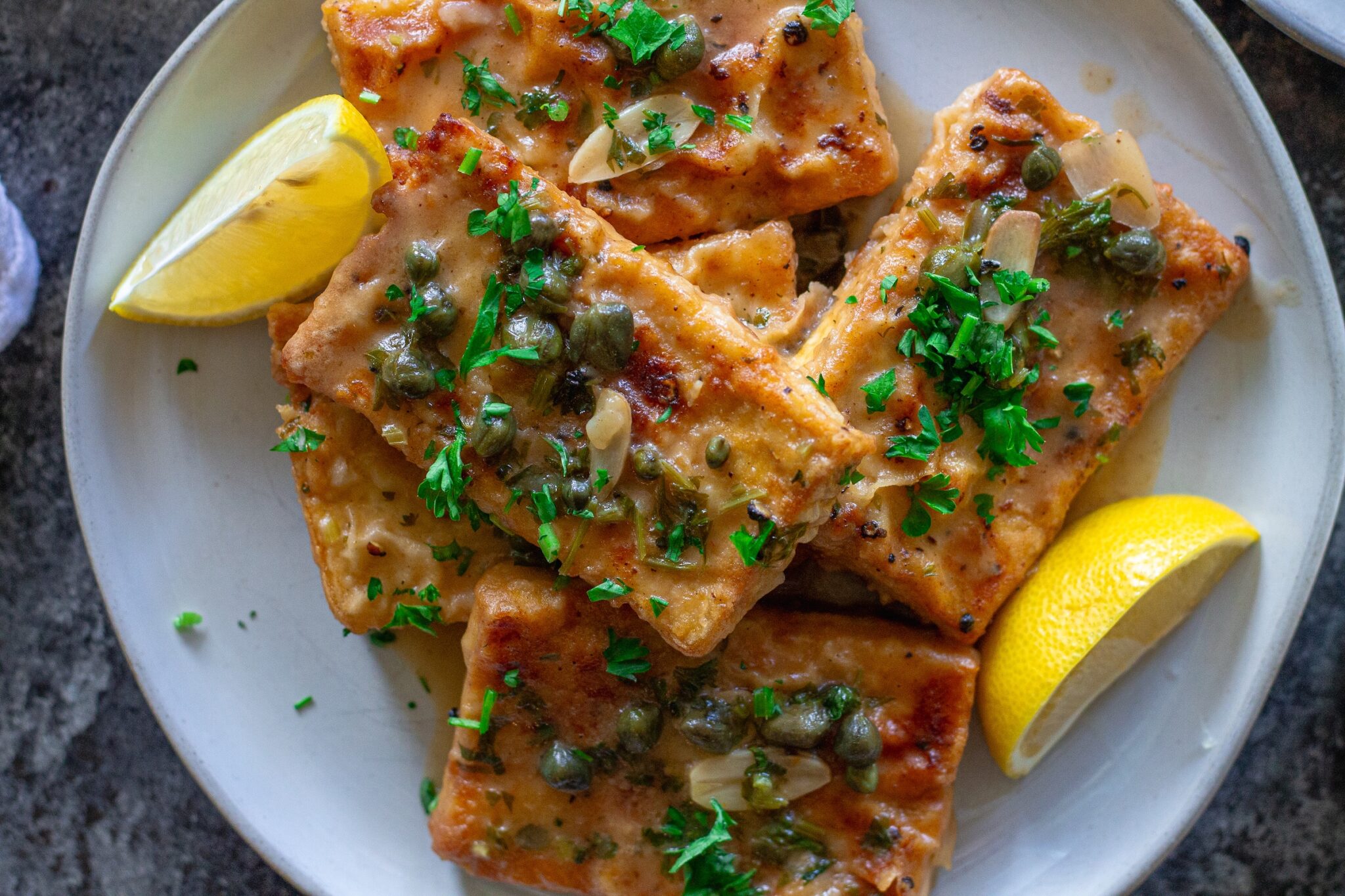 Tofu piccata eat figs not pigs